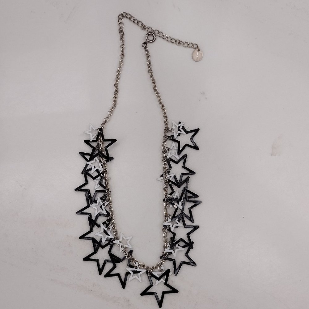 Silver Choker with Black & White Stars - Picture 4 of 7